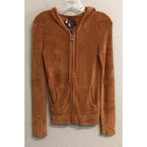 Roxy Womens Full Zip Plush Fleece Hoodie Jacket Rust Size Small Full Zip